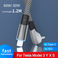 Adaptateur de voiture Type-C vers Type-C pour IOS, câble de chargement de téléphone portable, adaptateur d'accueil, modèles 3, Y, X, S 1